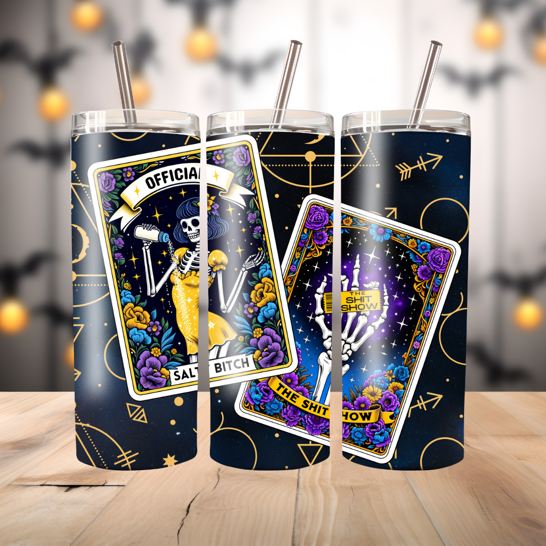 20oz Thermal Terrifyingly Relatable Tarot "Skinny" Tumblers