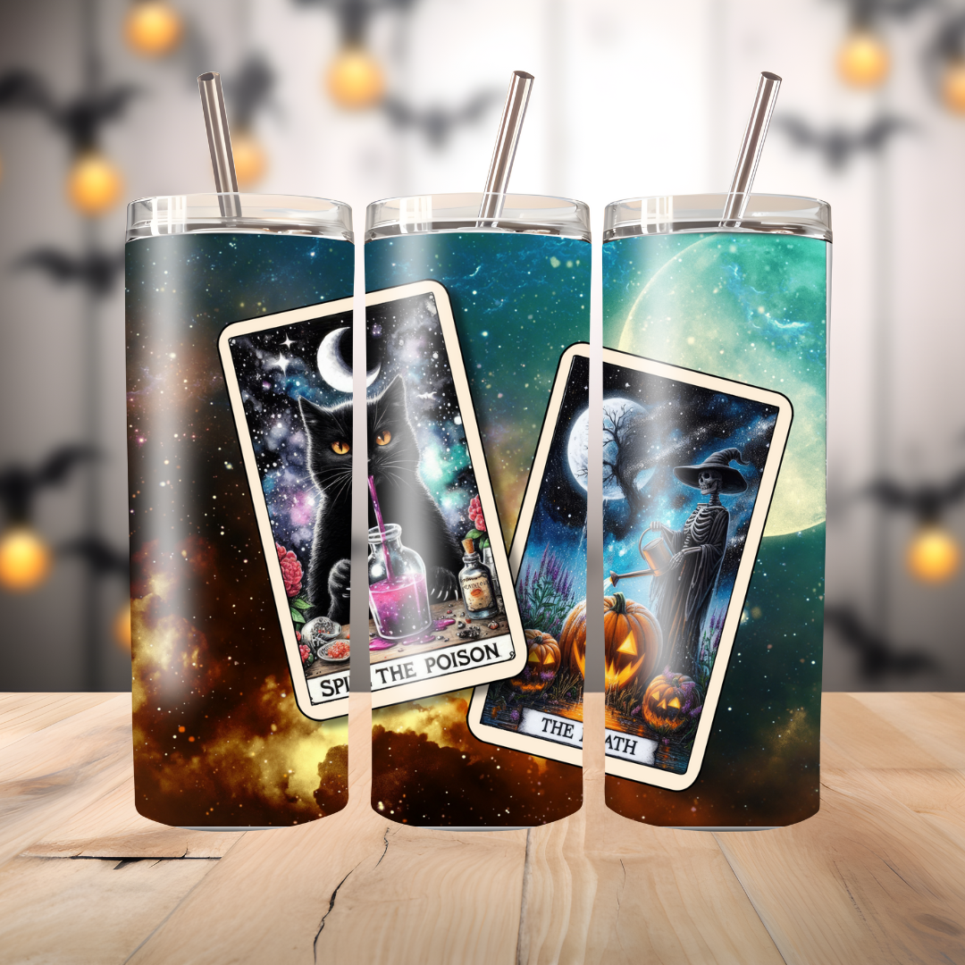 20oz Thermal Terrifyingly Relatable Tarot "Skinny" Tumblers